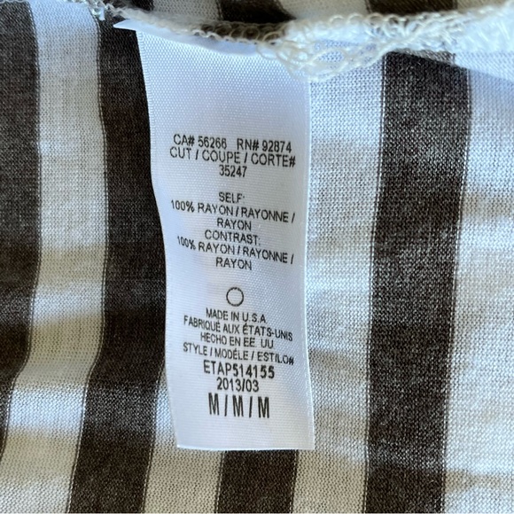 Splendid White and Off Black Striped 100% Rayon Button Down Shirt Size Medium - Picture 6 of 6